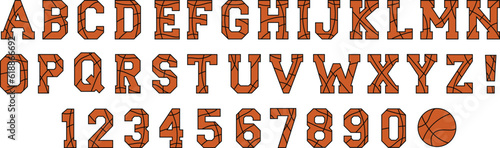 Basketball Alphabet Letter and Number Clipart
