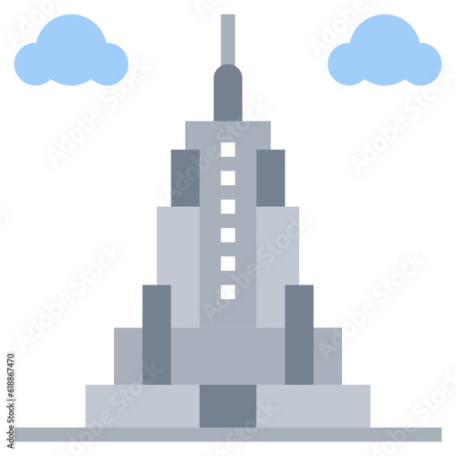 EMPIRE STATE BUILDING line icon linear outline graphic illustration