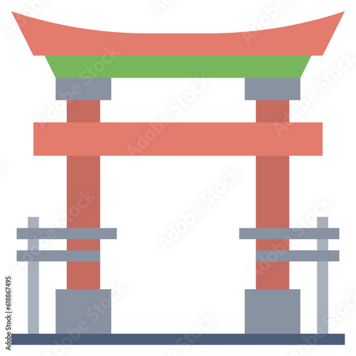 TORII GATE line icon,linear,outline,graphic,illustration