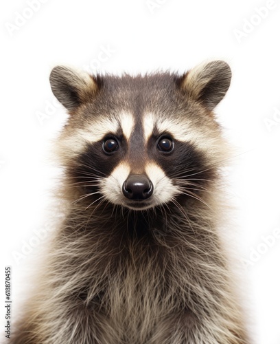 Portrait of Raccoon isolated. Illustration AI Generative. © olegganko