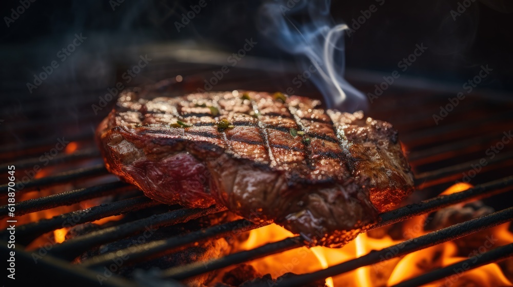Beef ribey steak. Illustration AI Generative. Beef ribey steak. Illustration AI Generative.