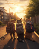 cute_kittens_with_their_backpacks_on_the_street
