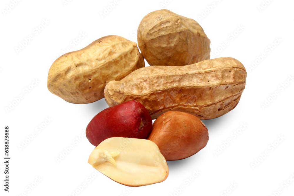 Fresh Peanuts over white background Fresh Peanuts over white background