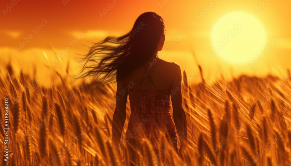 Rural summer solstice celebration for the harvest at midsummer. Generative AI illustrations