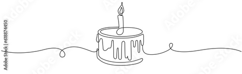 Birth day cake line art