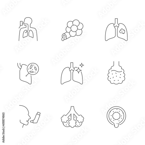 Lung disease line outline icon