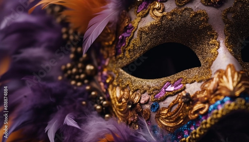 Ornate masquerade mask adds glamour to costume generated by AI