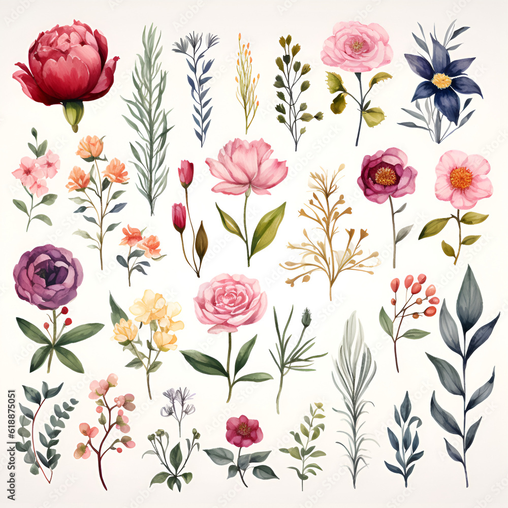 wildflowers clipart set wildflowers clipart set