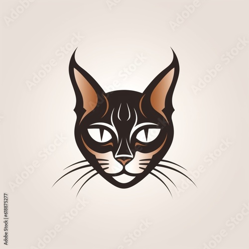Gorgeous cat simple logo design Ai generated art
