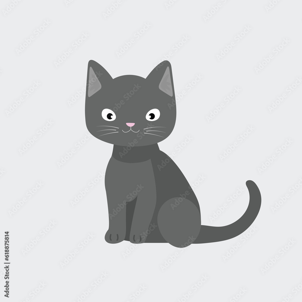 cute black cat vector
