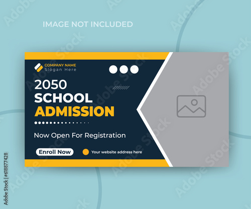 Kids school education admission youtube video thumbnail template or web banner design
