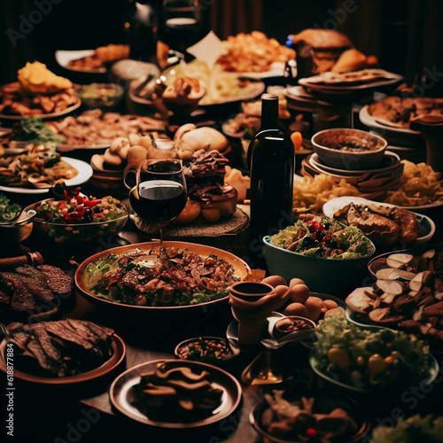 Table full of food