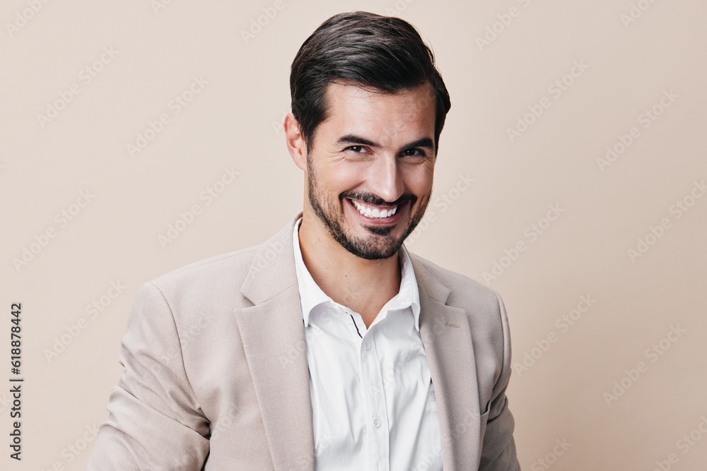 man victory suit businessman occupation business happy arm hand winner beige man victory suit businessman occupation business happy arm hand winner beige
