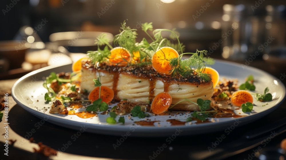 elaborate dish of modern creative cuisine elaborate dish of modern creative cuisine