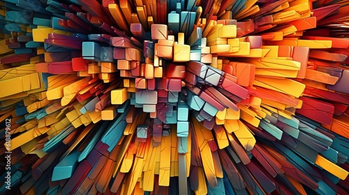 3D Abstract background with squares.