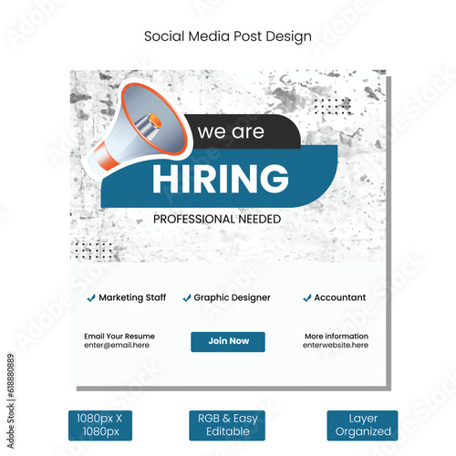 We are Hiring Social Media Post design for Facebook Instagram Web Banner Corporate