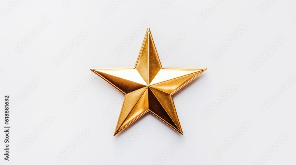 Golden star on white background. AI generated. Golden star on white background. AI generated.