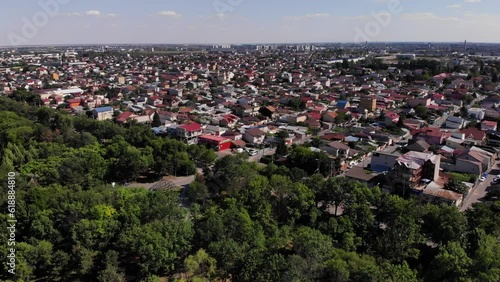 Pantelimon public park in Bucharest, Romania. View from the drone photo