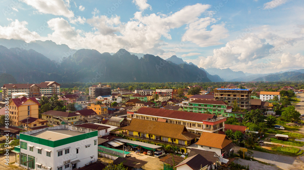 View for panorama in Vang Vieng, Laos.