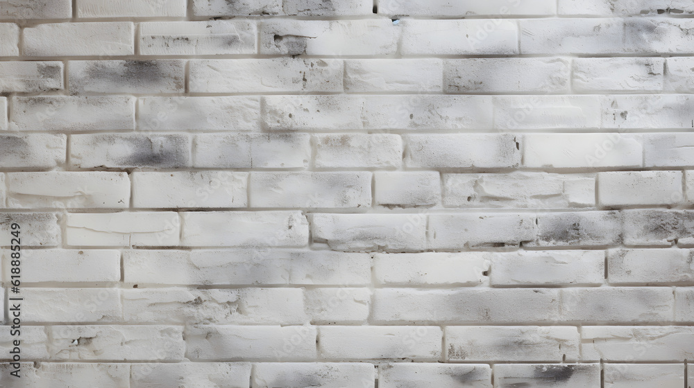 Fototapeta premium White brick wall, background photo texture generativ ai