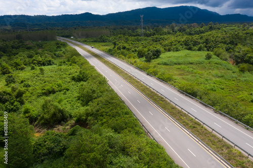Top view expressway of Laos
