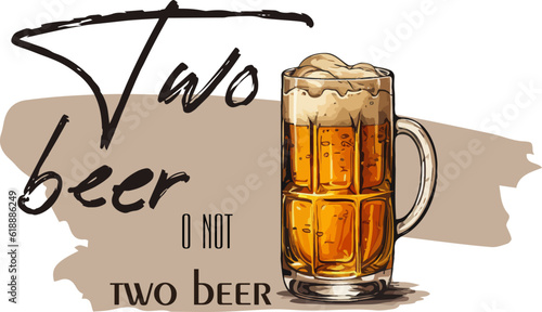 Beer Set hand-drawn Outline Doodles Vector Illustration with lettering. Sketchy beer pub elements collection for Octoberfest: glass, mug, hop, beer tap, snacks.