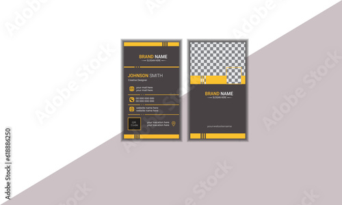 Luxury and elegant dark black navy business card design with gold style minimalist print template