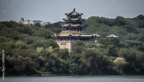 Wallpaper Mural Ancient pagoda stands tall in Beijing landscape generated by AI Torontodigital.ca