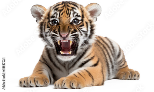 bengal tiger cub isolated on white background  png