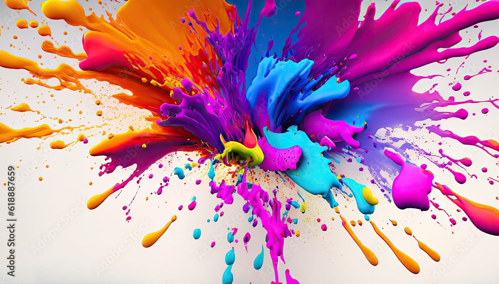 Free photo abstract colorful splash 3d background generative ai background Free photo abstract colorful splash 3d background generative ai background