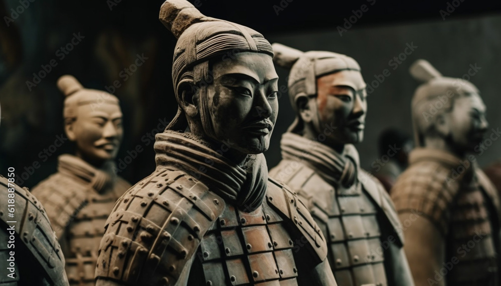Terracotta warriors honor ancient Chinese culture and history generated by AI