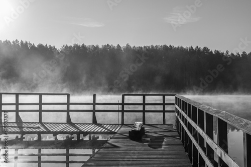 Misty morning on the footbridge 