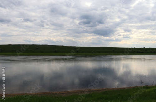 Evening sunset on the river. 