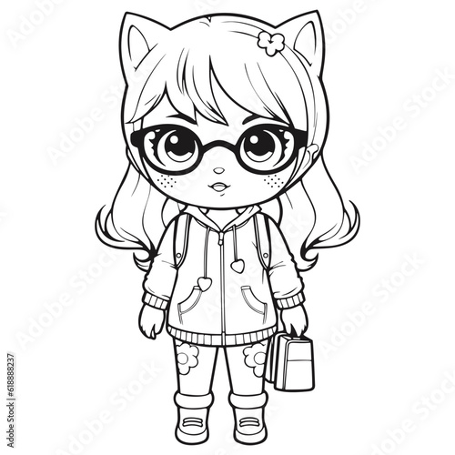 Kawaii Cute Girl Coloring Book