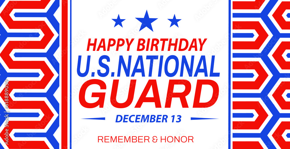 Fototapeta premium Happy birthday, National Guard! We celebrate and appreciate your 378 years of service to America. background illustration