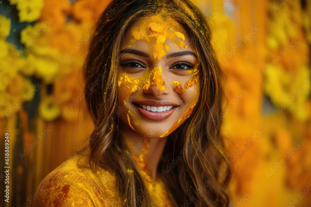 Indian bride during Haldi event, Indian traditional wedding ceremony bridal photography Indian bride during Haldi event, Indian traditional wedding ceremony bridal photography