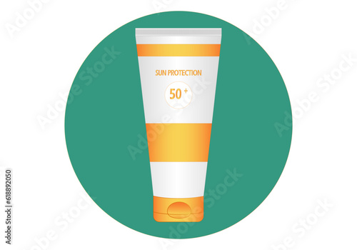 Icono de tubo de crema de protección solar de 50
