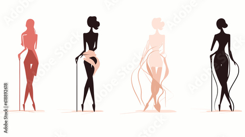 Fashion models silhouette minimalist vector illustration