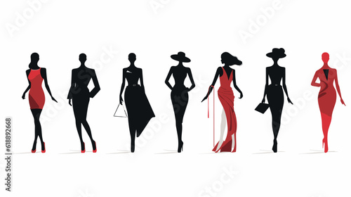 Fashion models minimalist vector illustration