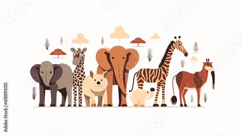 various animal illustrations safari, africa