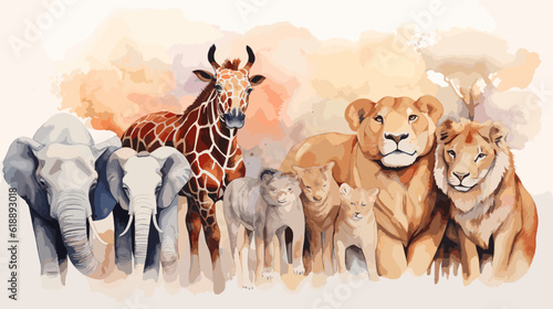 various animal illustrations safari, africa