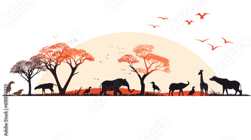 various animal illustrations safari, africa