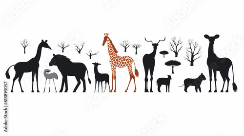 various animal illustrations safari, africa
