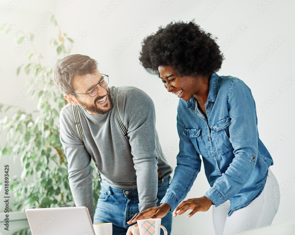 Fototapeta premium business meeting businessman office teamwork document laptop businesswoman discussion technology computer working talking