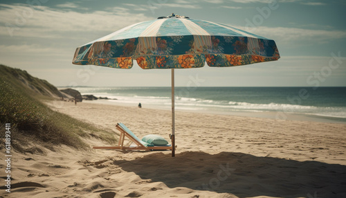 Sunbathing on the coast  enjoying the heat generated by AI