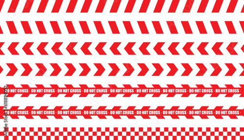 red white Line Barricade Tape vector DO NOT ENTER