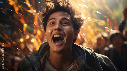 Wallpaper Mural Diverse group of students laughing and walking together through a sunlit campus. Highlighting diversity and friendship. Back to school Torontodigital.ca