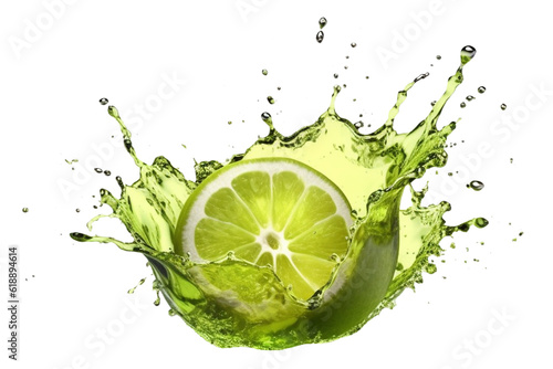  Harmonious Splash of Avocado with Green Water Liquid on Isolated Transparent Background photo