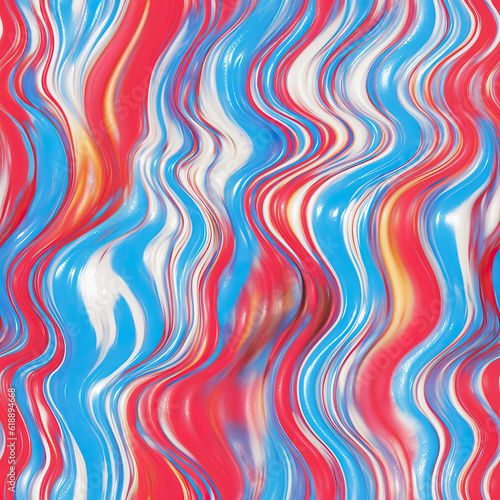 Liquid psychedelic seamless repeat pattern colorful metal background 