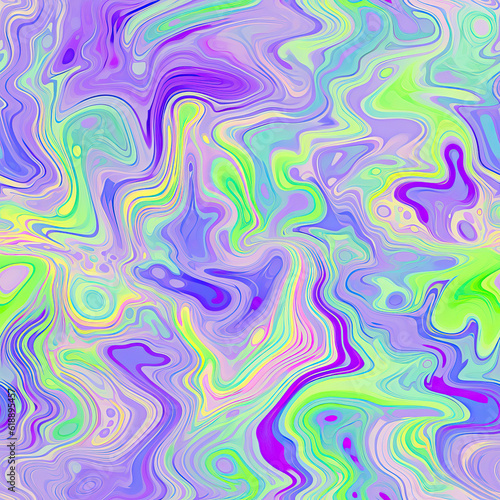 Liquid psychedelic seamless repeat pattern colorful metal background  © Roman